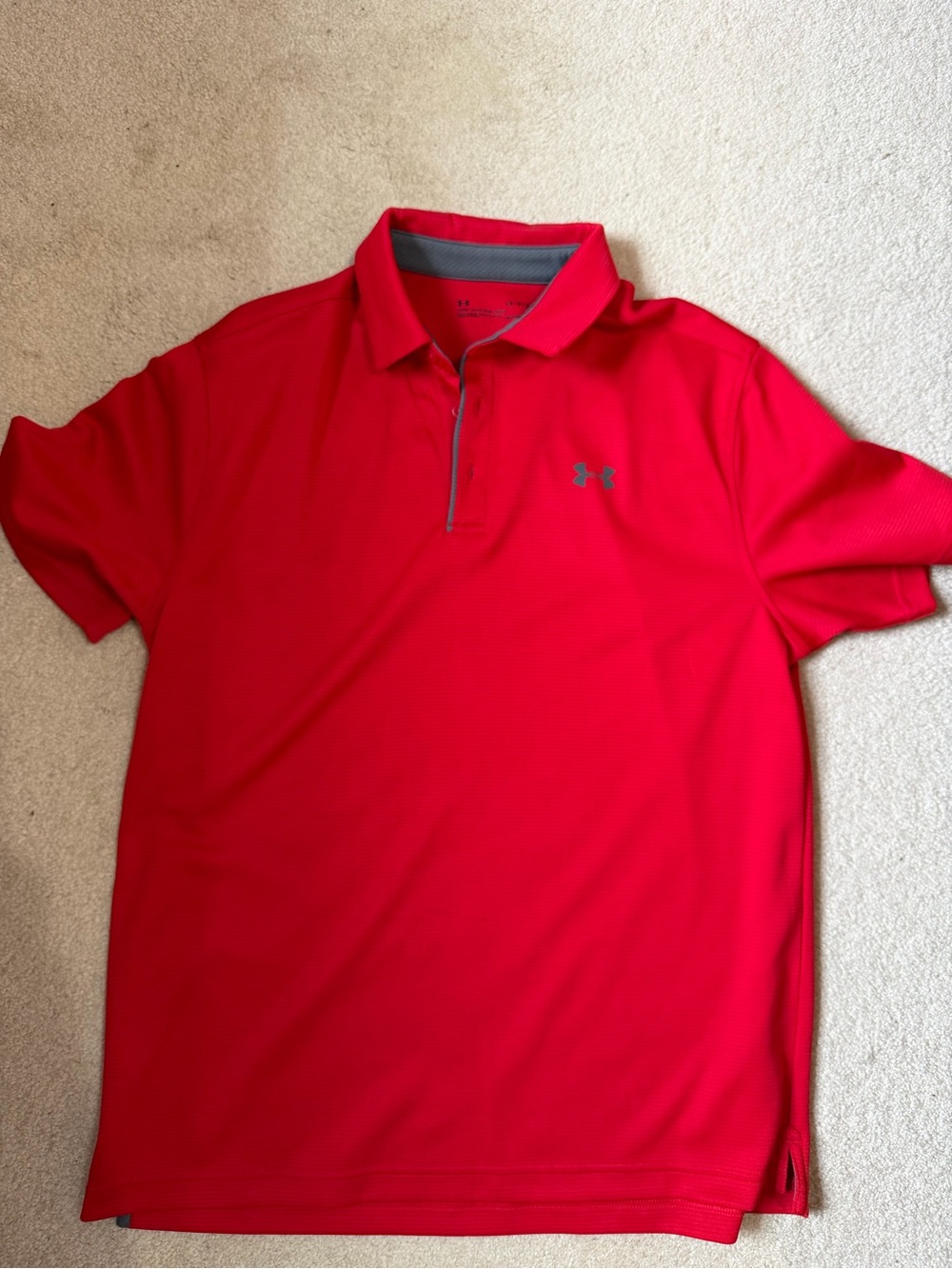 Under Armour Red Polo with Gray Accents